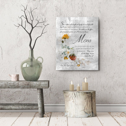 Rustic Floral Proverbs 31 Wall Decor - HoneycombProverbs - Signs - Tin and Aluminum Gifts
