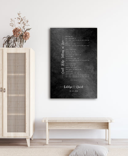 His & Her Custom Distressed Song Art - HoneycombProverbs - Signs - Iron Anniversary Gifts