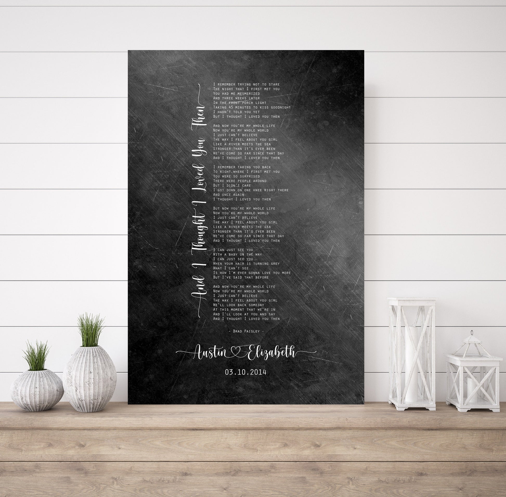 His & Her Custom Distressed Song Art - HoneycombProverbs - Signs - Iron Anniversary Gifts