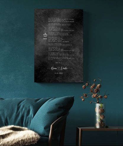 His & Her Custom Distressed Song Art - HoneycombProverbs - Signs - Iron Anniversary Gifts