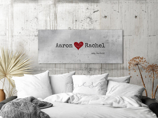 Personalized Tin Love Stamp Sign - HoneycombProverbs - Gifts For The Couple - Name Signs Wall Art