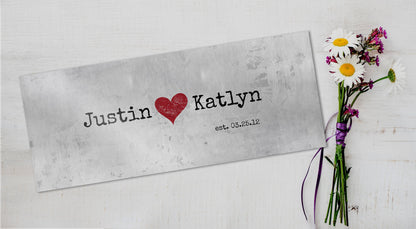 Rustic Name Sign with Heart, Tin Gift - HoneycombProverbs - Gifts For The Couple - Name Signs Wall Art