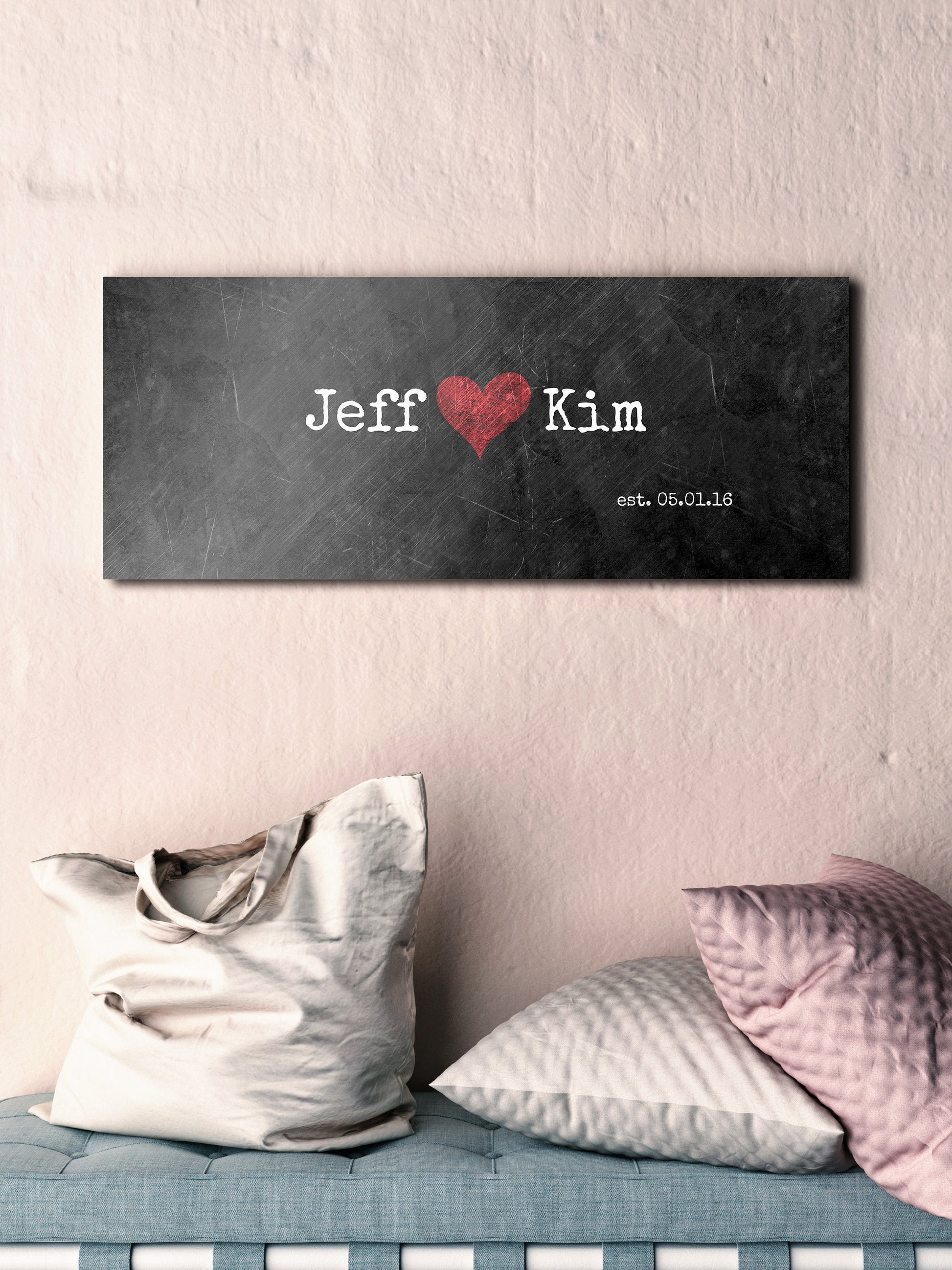 Grunge Industrial iron Name Sign - HoneycombProverbs - Signs - Name Signs Wall Art