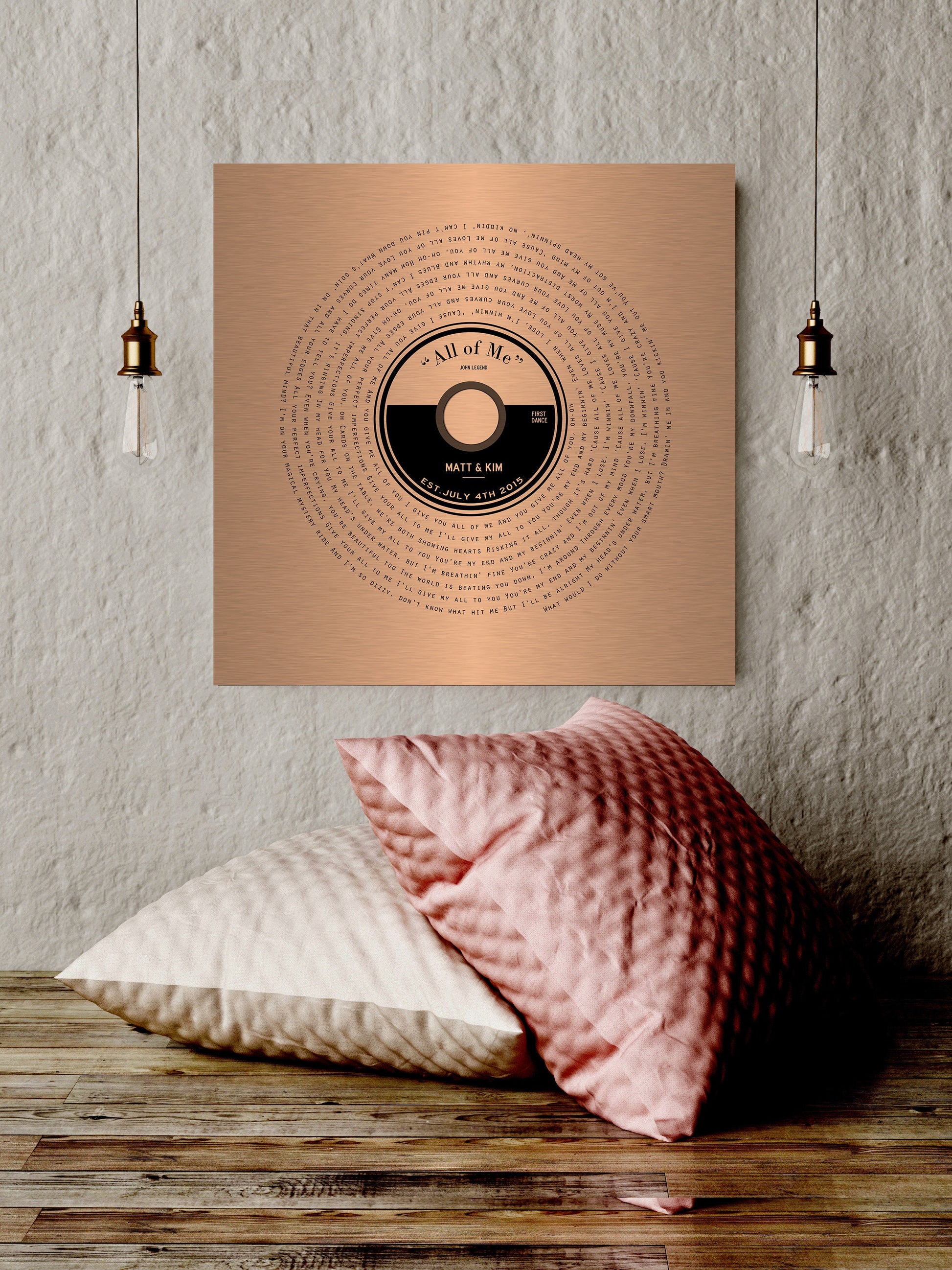 Custom Copper Lp Record Art - HoneycombProverbs - Signs - Copper Anniversary Gifts