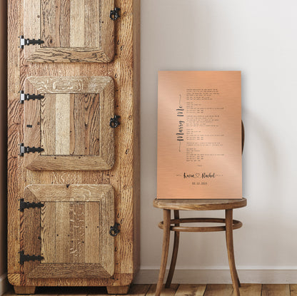 Couple's Copper Song Lyric Art - HoneycombProverbs - Signs - Copper Anniversary Gifts