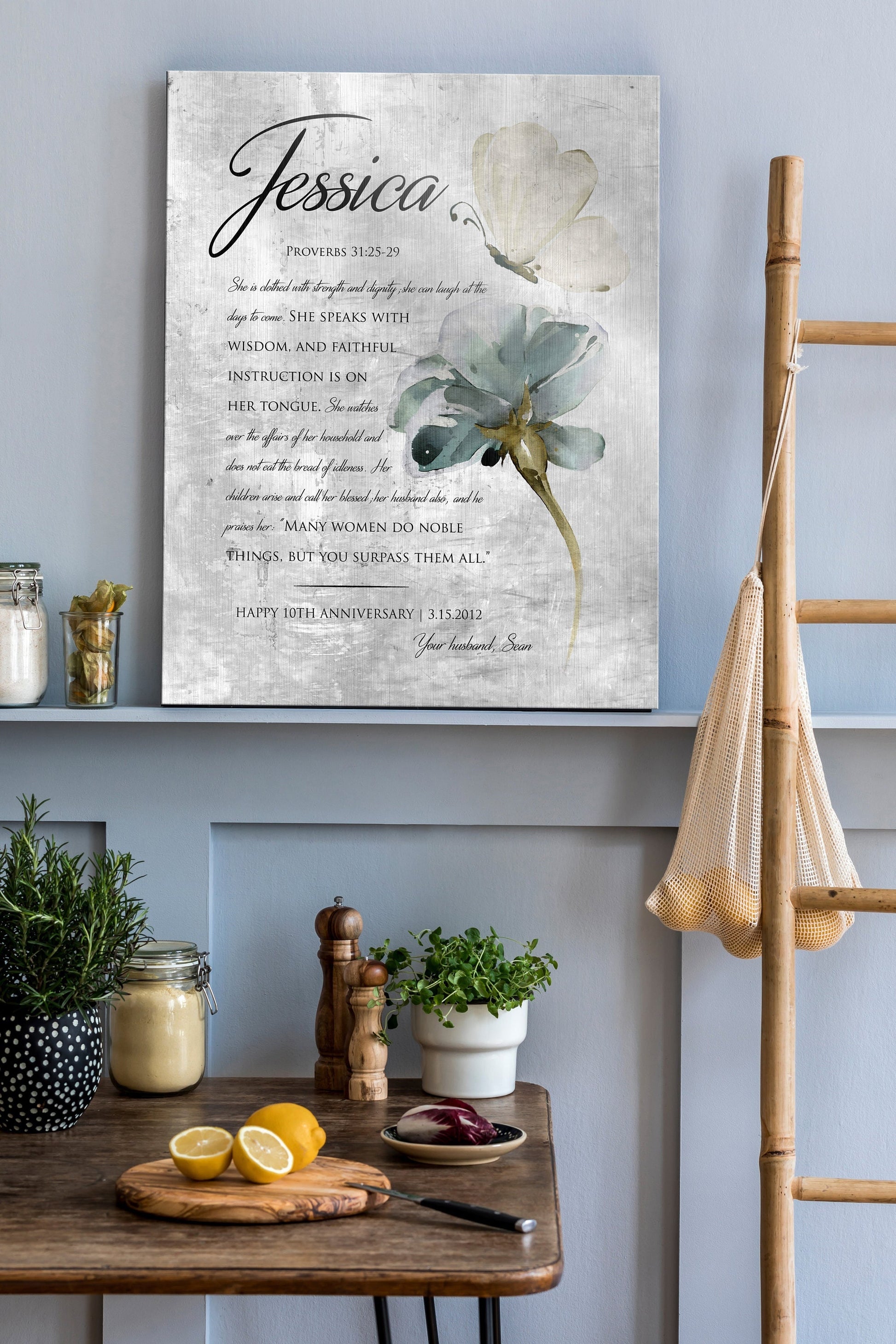 Proverbs 31 Farmhouse Name Sign - HoneycombProverbs - Signs - Christian Wall Art