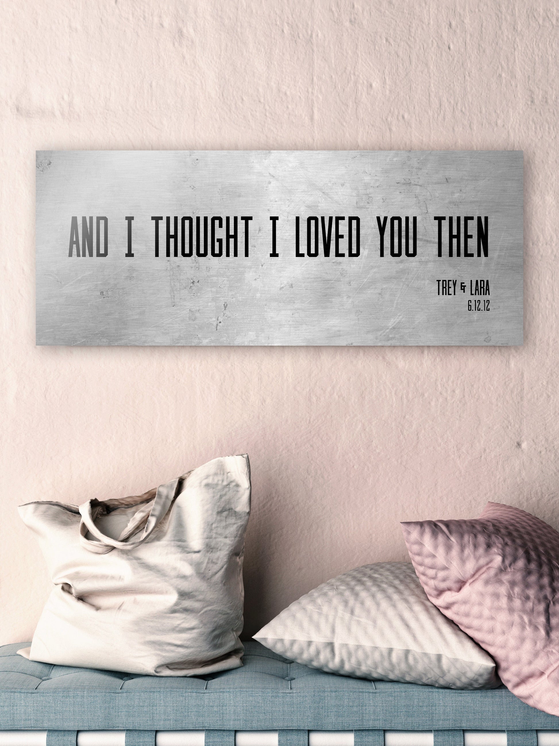 Romantic Tin Gift, Song quote sign - HoneycombProverbs - Signs - Rustic Lyrics Wall Decor