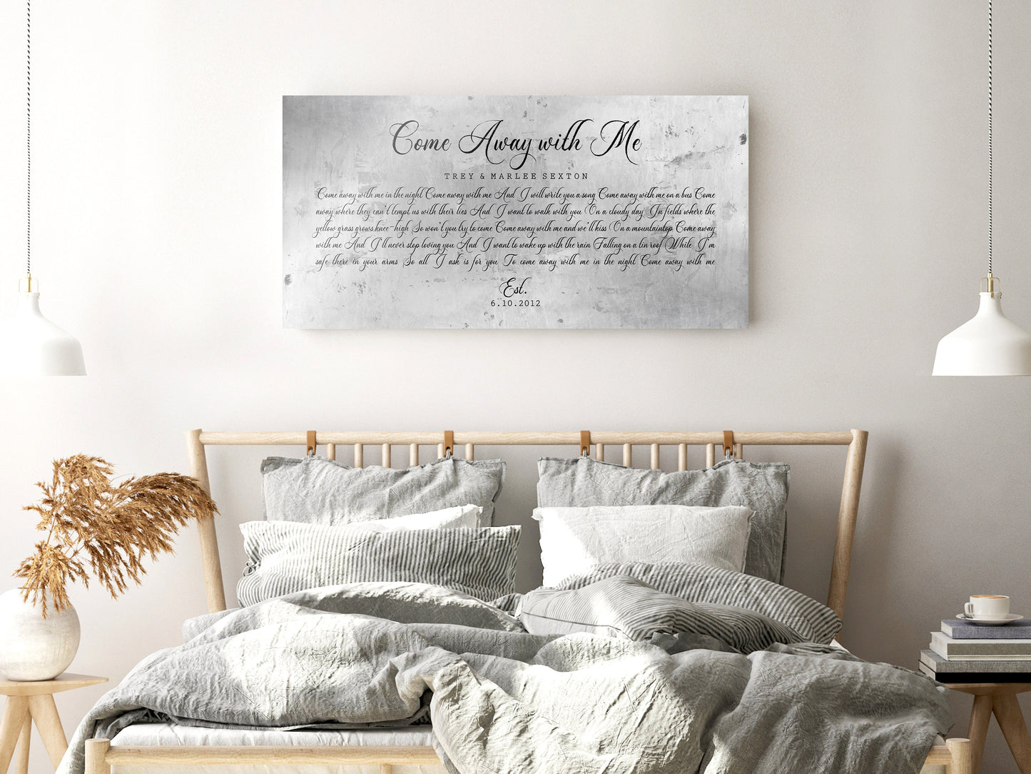 Personalized Song Lyric Metal Sign: Tin Anniversary Gift, Plaque with Lyrics - HoneycombProverbs - Signs - 10 Year Anniversary Art