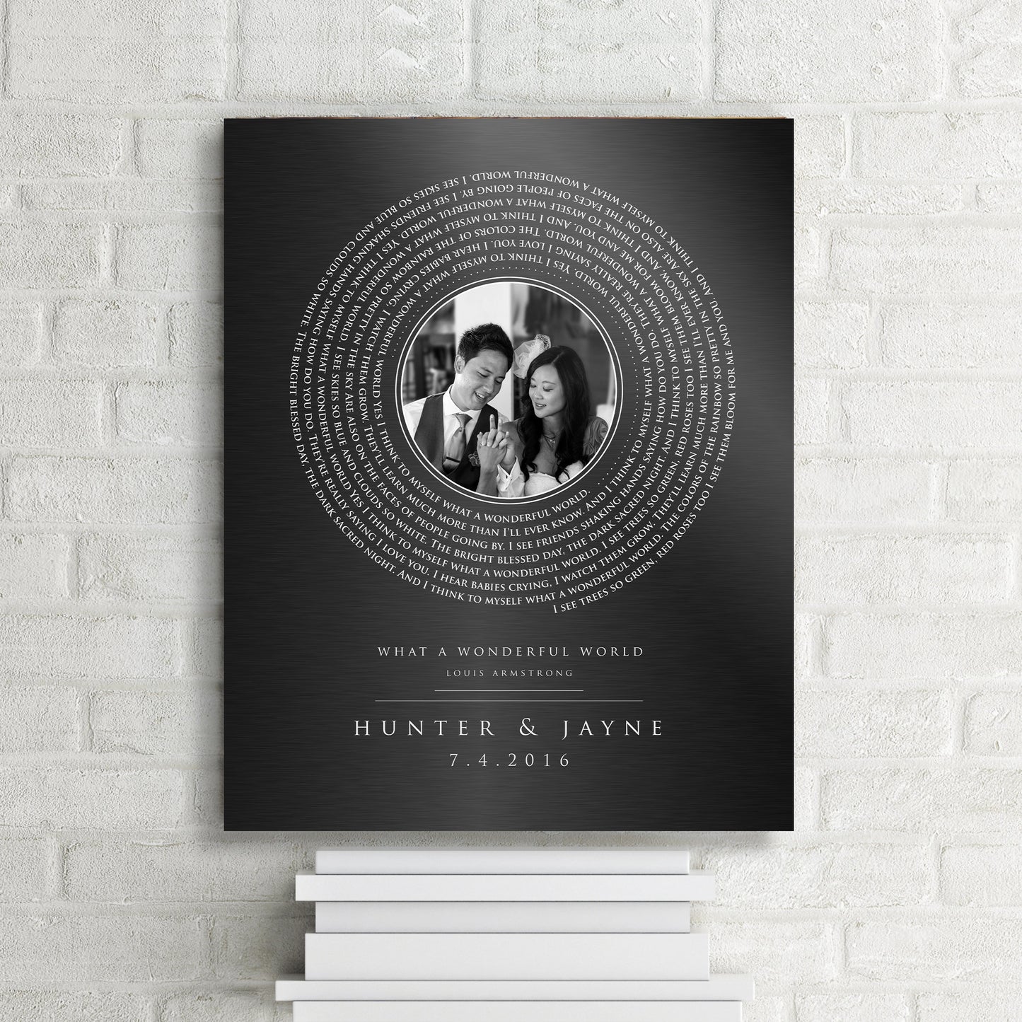 Personalized Vinyl Record art with Photo in Iron - HoneycombProverbs - Signs - Photo Lyrics Wall Art