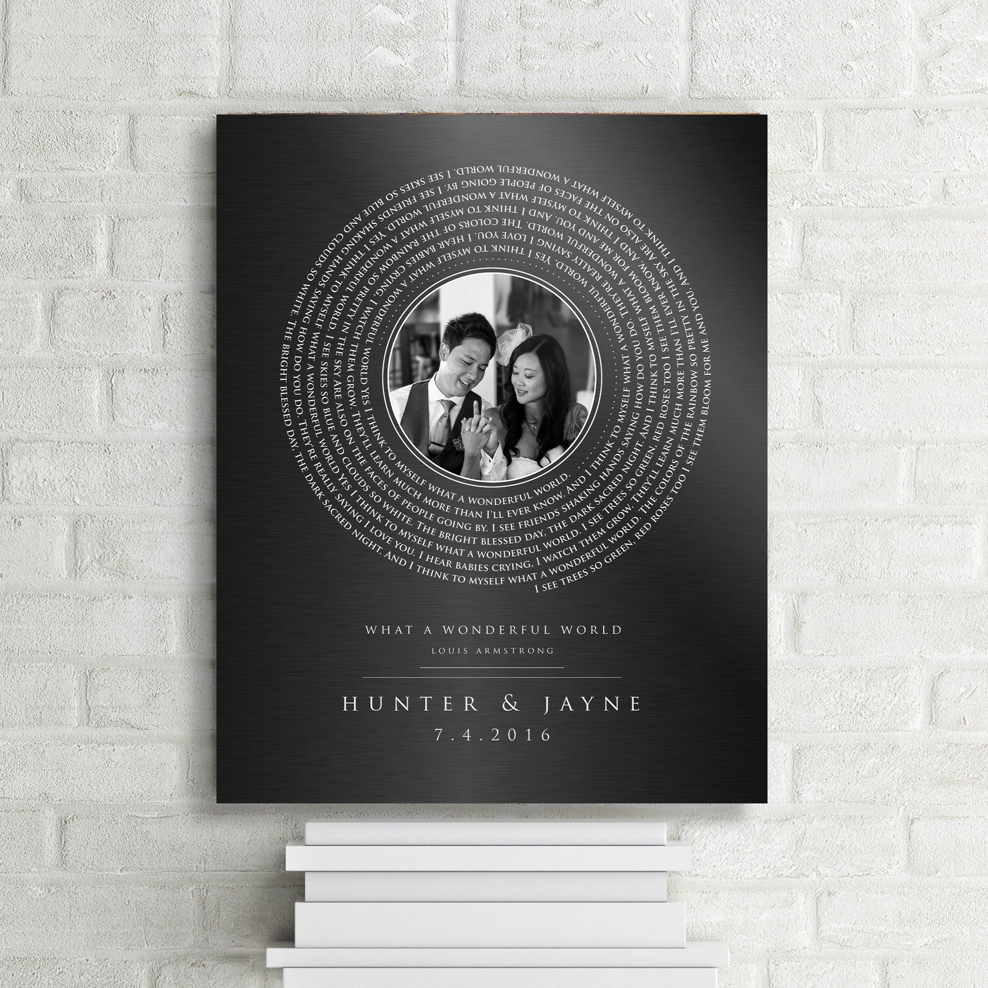 Personalized Vinyl Record art with Photo in Iron - HoneycombProverbs - Signs - Photo Lyrics Wall Art