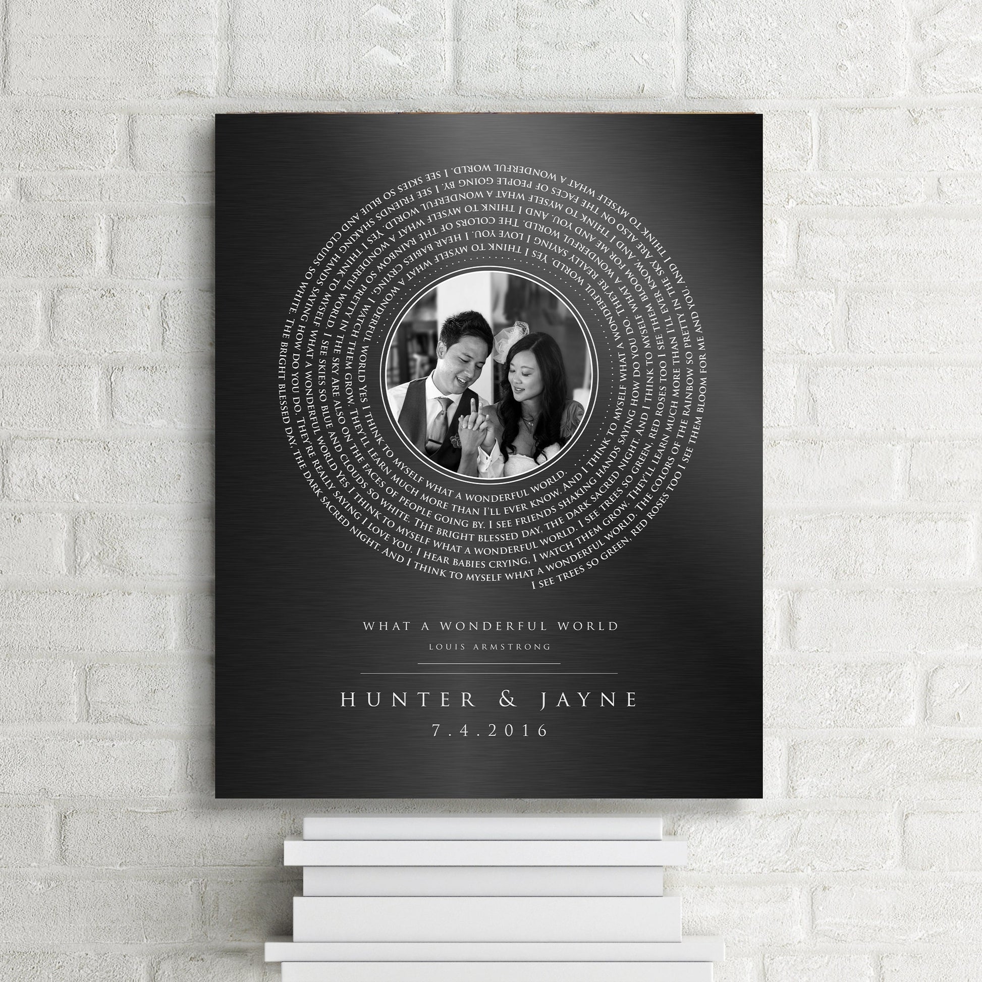 Personalized Vinyl Record art with Photo in Iron - HoneycombProverbs - Signs - Photo Lyrics Wall Art