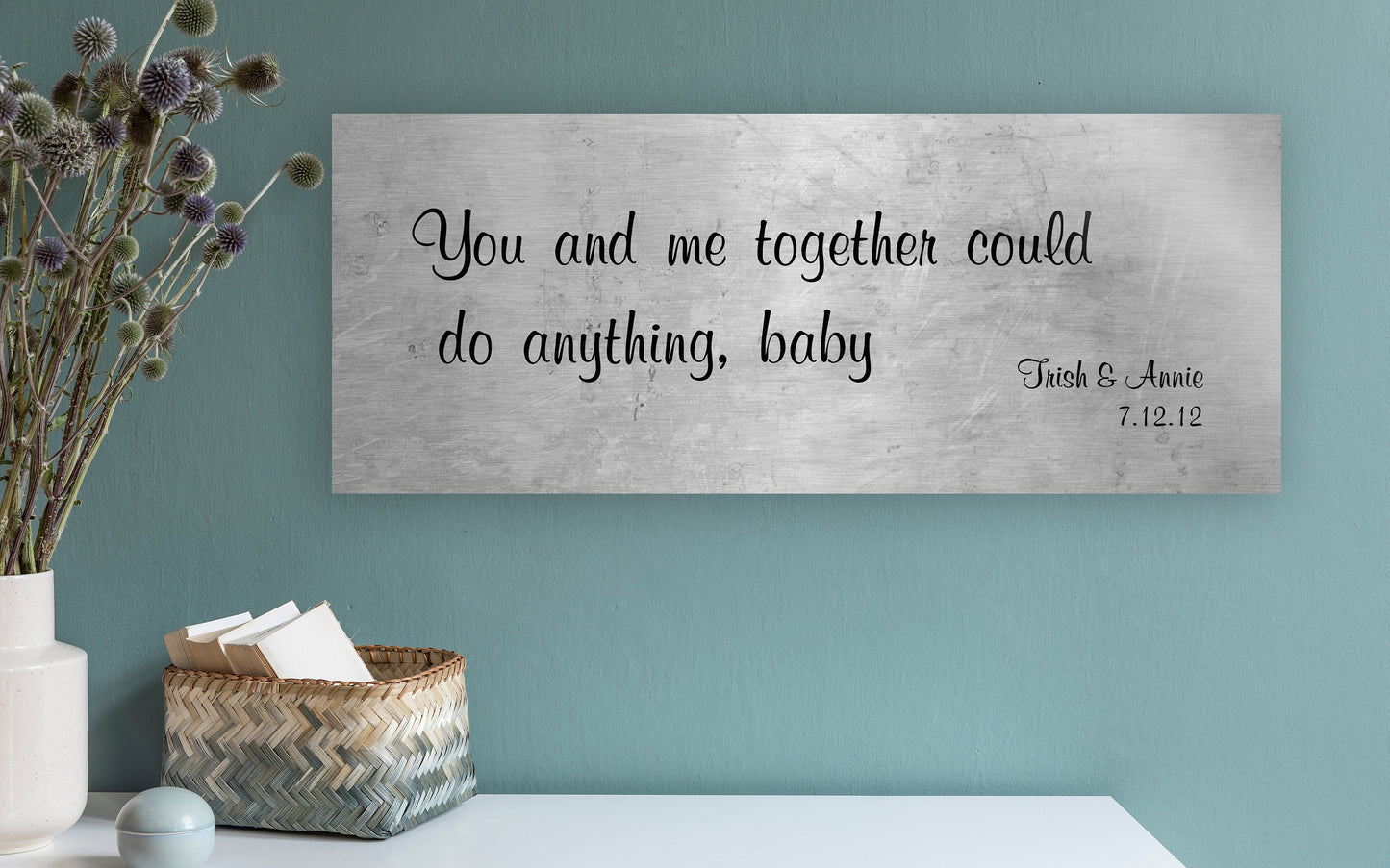 Romantic Tin Gift, Song quote sign - HoneycombProverbs - Signs - Rustic Lyrics Wall Decor