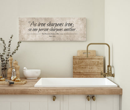 Cotton Iron sharpens Iron Wall Art, Men Anniversary Gift - HoneycombProverbs - Giclée - 2nd Anniversary Gifts