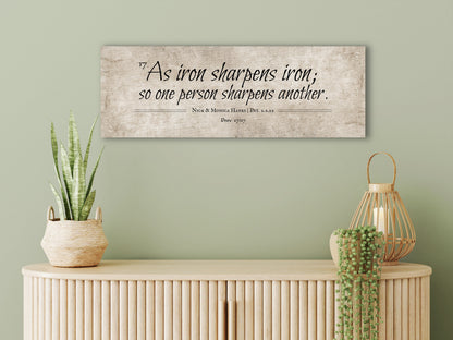 Cotton Iron sharpens Iron Wall Art, Men Anniversary Gift - HoneycombProverbs - Giclée - 2nd Anniversary Gifts