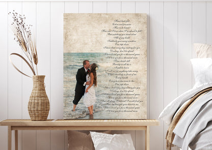 Vintage Cotton Photo Canvas - HoneycombProverbs - Wall Decor - 2nd Anniversary Gifts