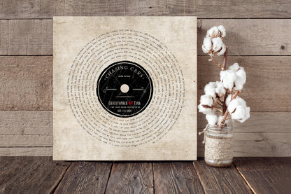 2 Years Down Rustic Cotton Canvas, size and option view, 2nd anniversary cotton
