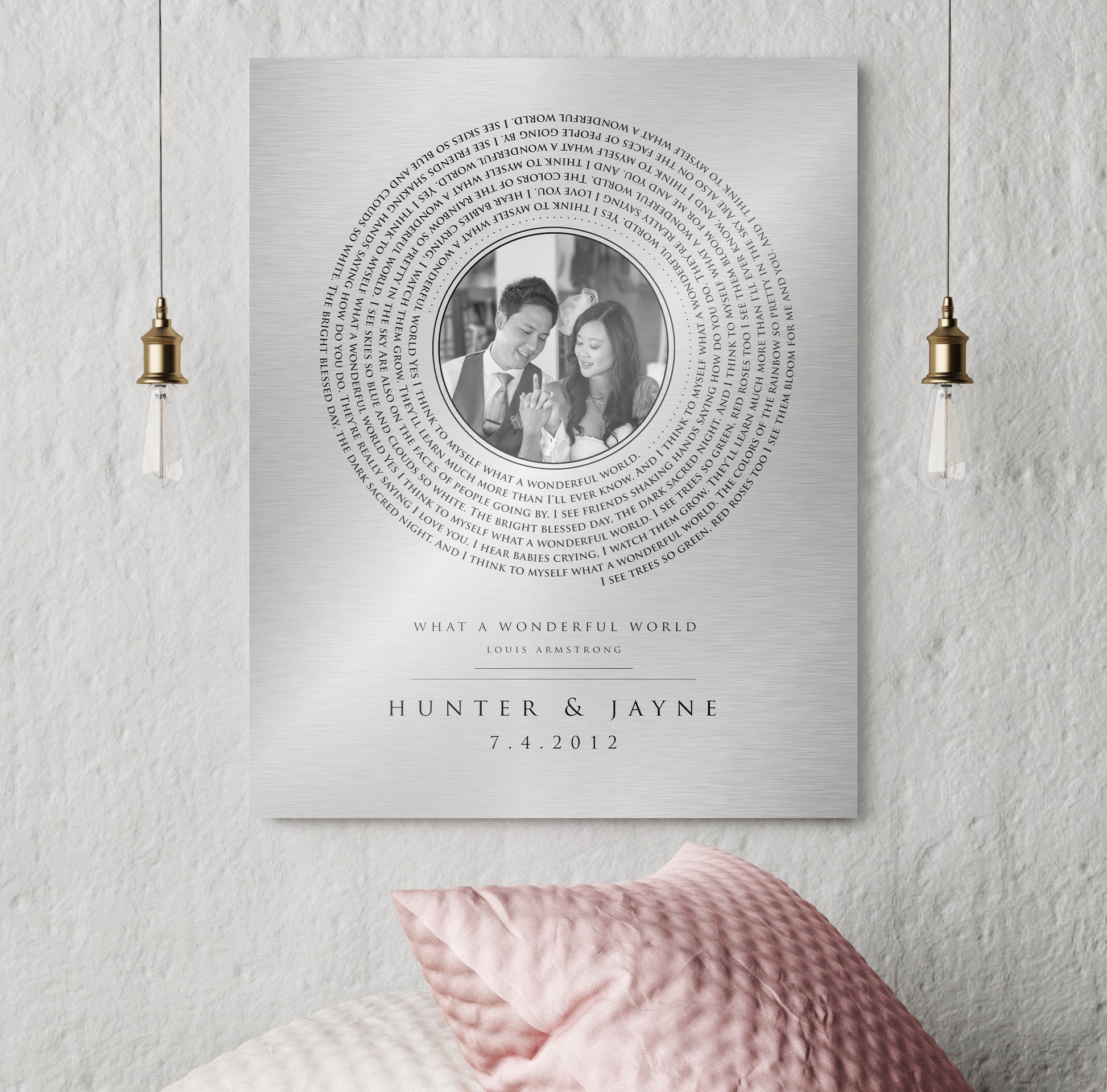 Personalized Photo Tin Vinyl Record Song Art, Song on Tin - HoneycombProverbs - Signs - Record Album Lyrics Art