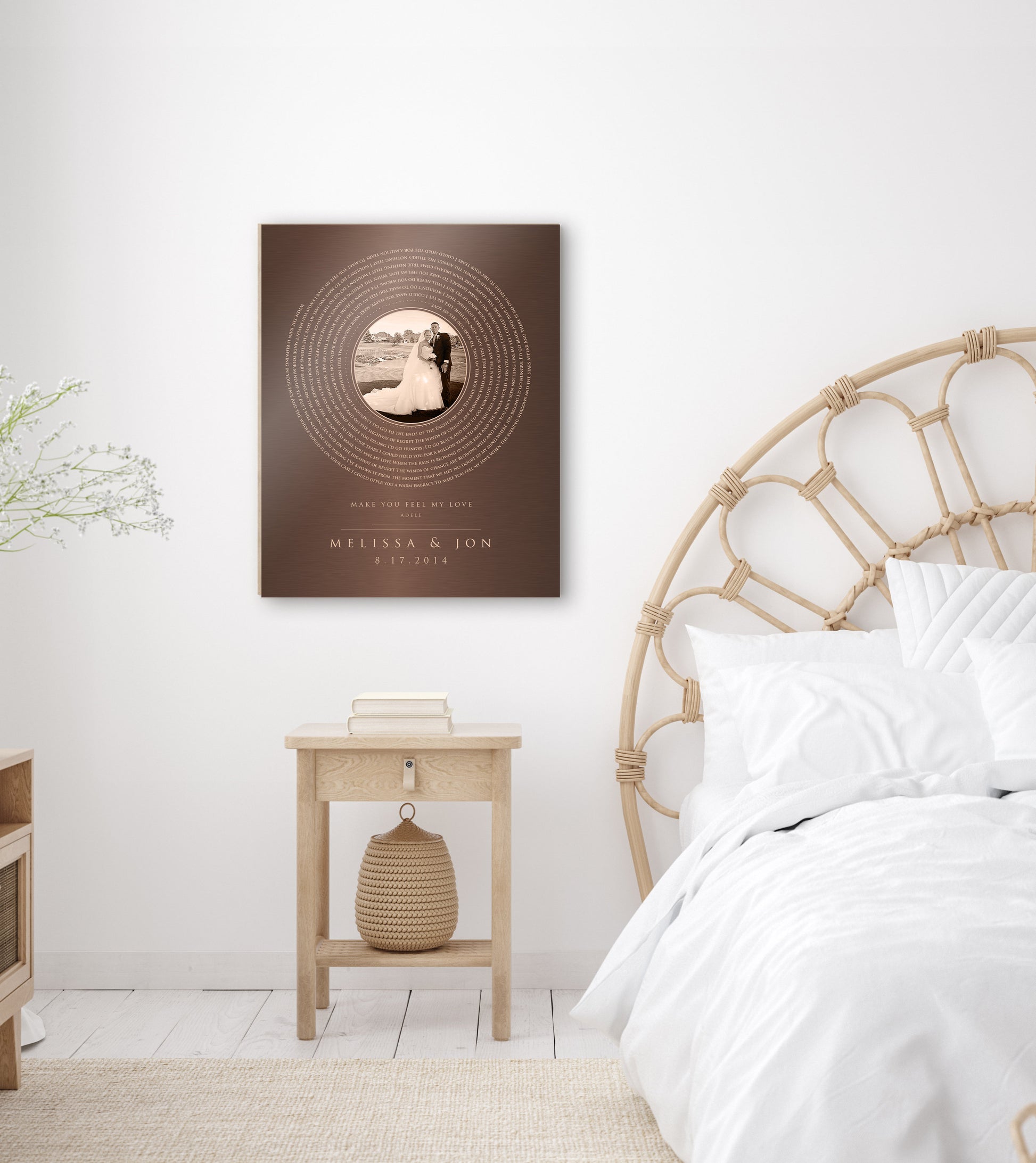 Bronze Photo and Song Vinyl Record Art - HoneycombProverbs - Signs - Bronze Anniversary Gifts