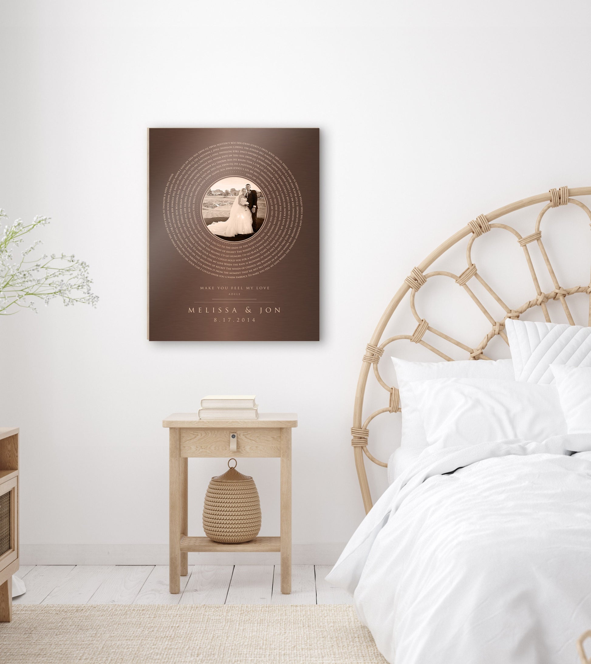 Bronze Photo and Song Vinyl Record Art - HoneycombProverbs - Signs - Bronze Anniversary Gifts