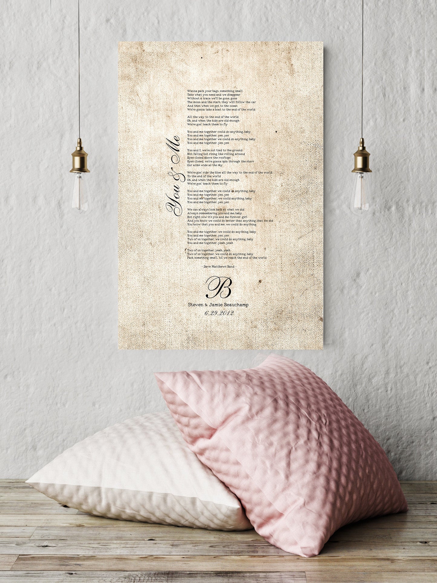 2nd Anniversary Heirloom, Our Song on Cotton - HoneycombProverbs - Giclée - 2nd Anniversary Gifts