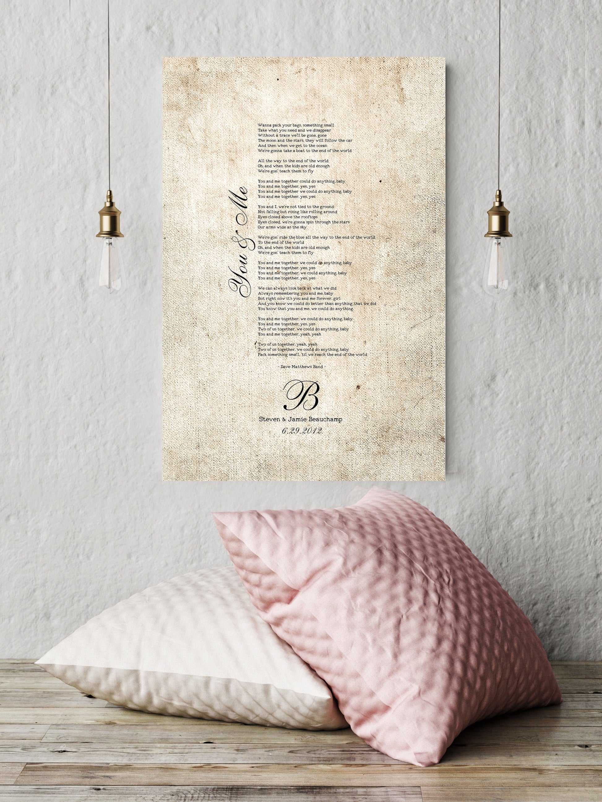 2nd Anniversary Heirloom, Our Song on Cotton - HoneycombProverbs - Giclée - 2nd Anniversary Gifts