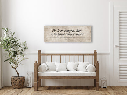 Cotton Iron sharpens Iron Wall Art, Men Anniversary Gift - HoneycombProverbs - Giclée - 2nd Anniversary Gifts