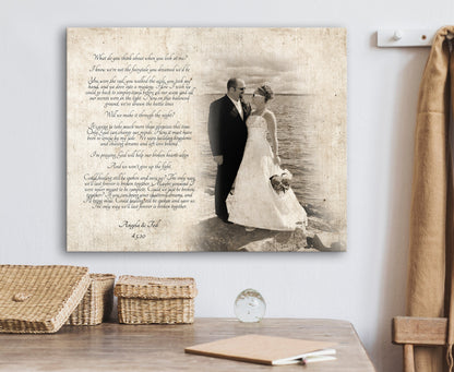Vintage Cotton Photo Canvas - HoneycombProverbs - Wall Decor - 2nd Anniversary Gifts