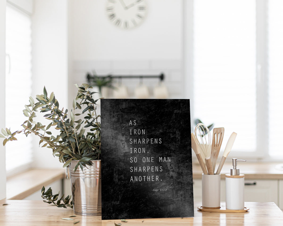 As Iron Sharpens Iron Grunge Wall Art - HoneycombProverbs - Signs - Christian Wall Art