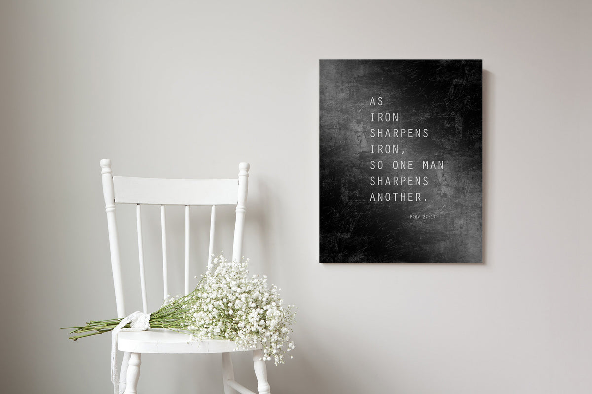 As Iron Sharpens Iron Grunge Wall Art - HoneycombProverbs - Signs - Christian Wall Art