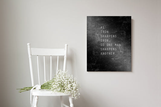 As Iron Sharpens Iron Grunge Wall Art - HoneycombProverbs - Signs - Christian Wall Art