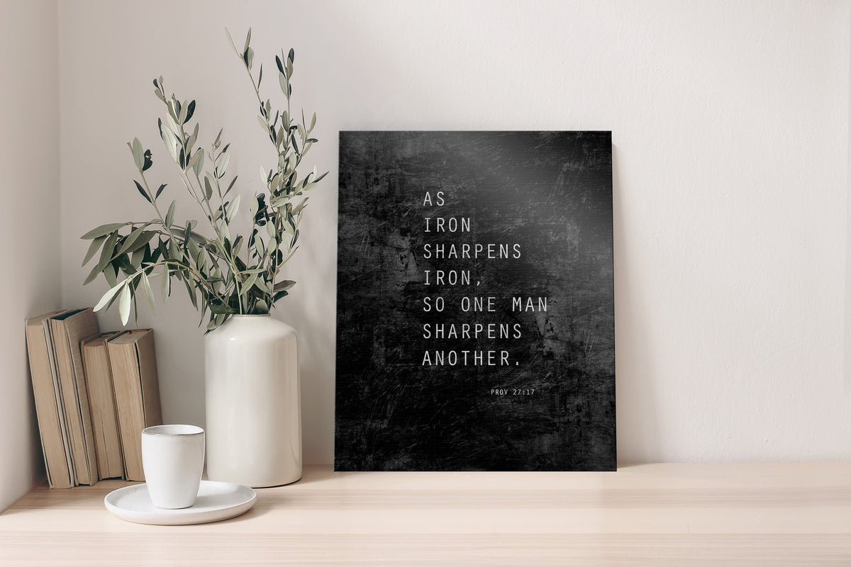As Iron Sharpens Iron Grunge Wall Art - HoneycombProverbs - Signs - Christian Wall Art