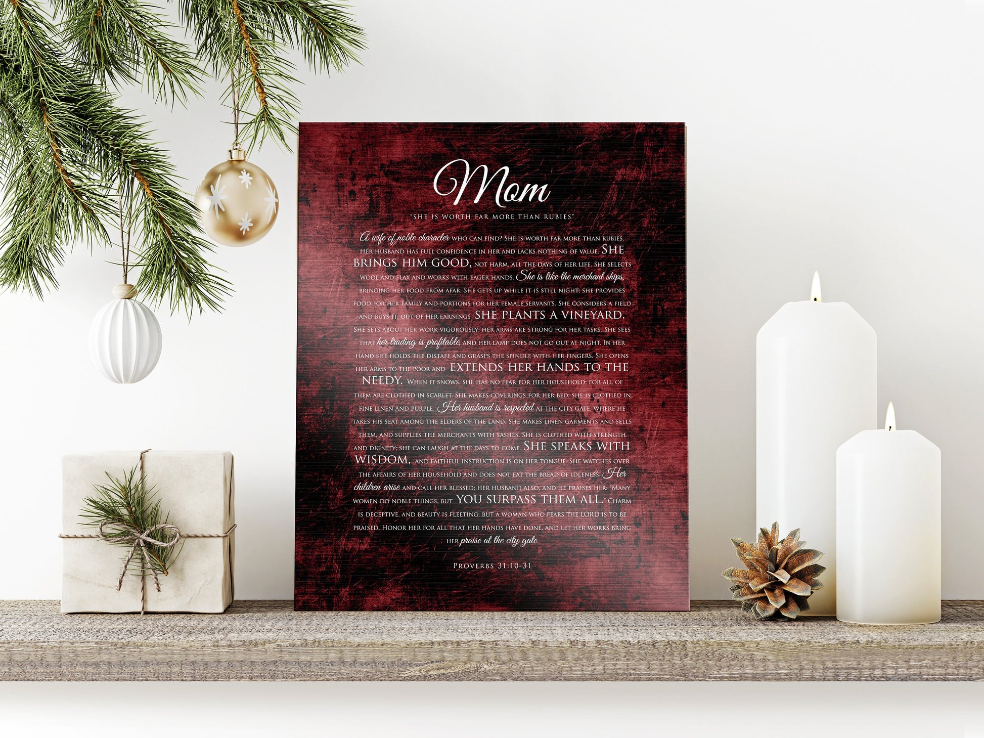 Prov 31 Religious Anniversary Gift, Personalized Scripture on Tin - HoneycombProverbs - Religious Home & Decor - Christian Wall Art