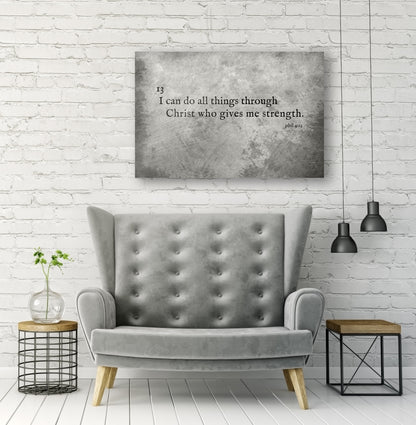 I Can Do All Things, Grunge Christian decor - HoneycombProverbs - Religious Home & Decor - Christian Wall Art