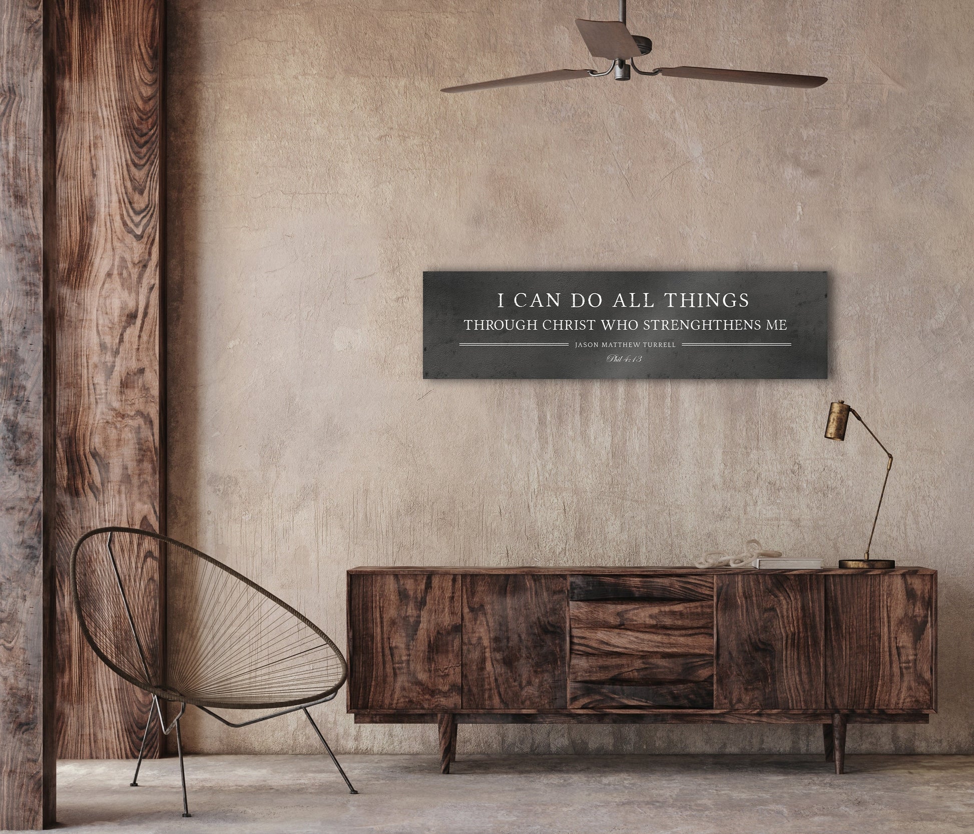 Phil 4:13 Gift for Men, I Can Do All Things Sign, Iron Anniversary Gift for him, Large Scripture Sign - HoneycombProverbs - Wall Decor - Christian Wall Art