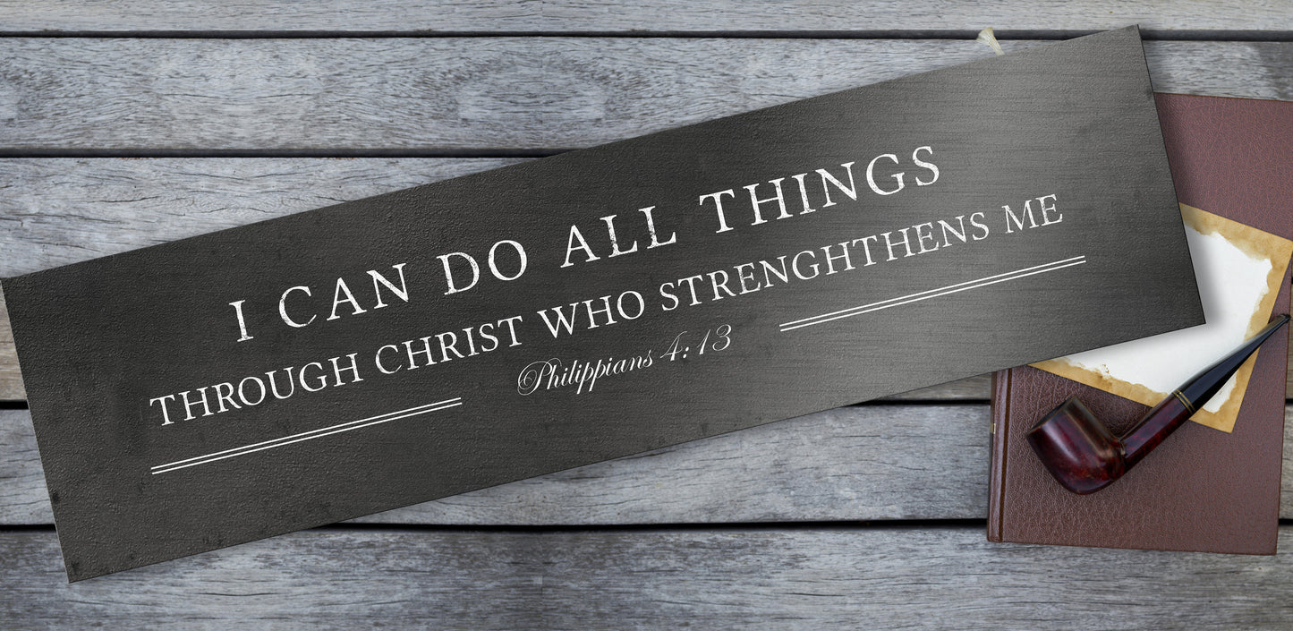 Phil 4:13 Gift for Men, I Can Do All Things Sign, Iron Anniversary Gift for him, Large Scripture Sign - HoneycombProverbs - Wall Decor - Christian Wall Art