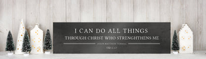 Phil 4:13 Scripture Sign, Personalized Metal Christian Wall Decor - HoneycombProverbs - Wall Decor - Christian Wall Art