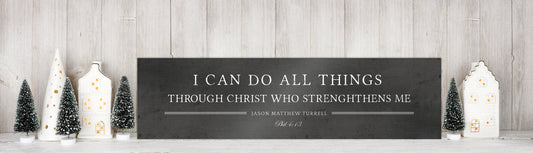 Phil 4:13 Scripture Sign, Personalized Metal Christian Wall Decor - HoneycombProverbs - Wall Decor - Christian Wall Art