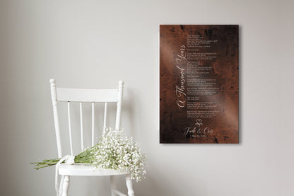 Monogrammed Tin Song Lyric Sign