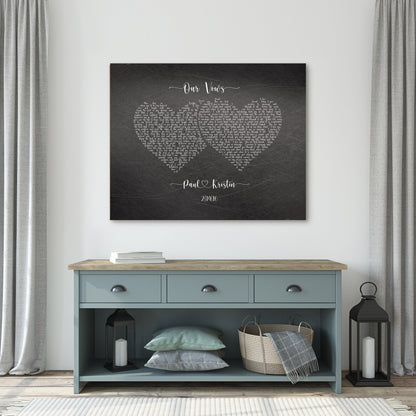 His and Her Hearts Wedding Vow Sign, additional view 11, iron or tin anniversary