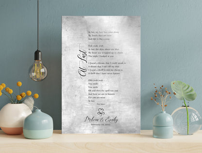 Infinity Heart Custom Song Lyric Sign on Tin, additional view 10, 10th anniversary tin