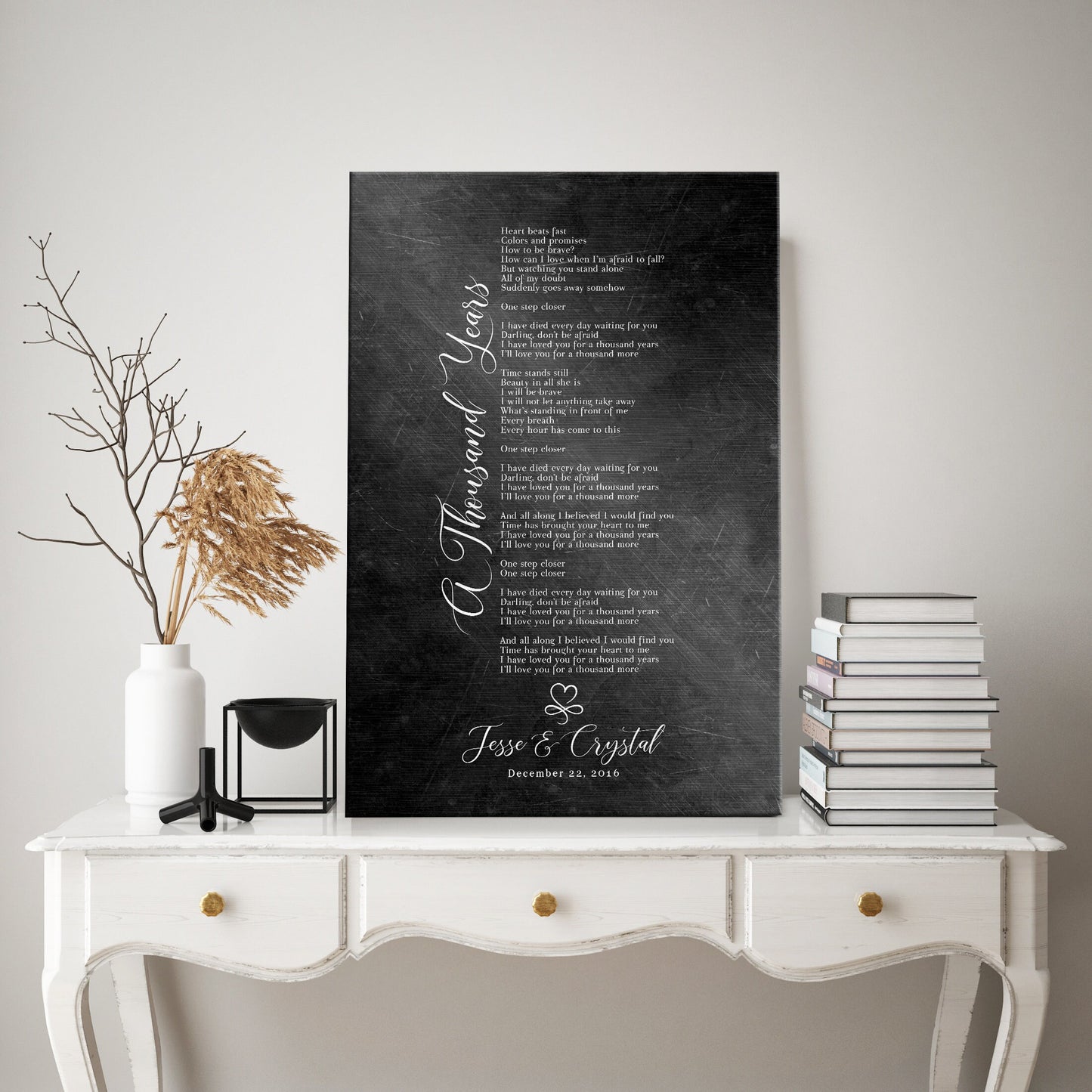 Infinity Heart Custom Song Lyric Sign on Iron - HoneycombProverbs - Gifts For The Couple - Iron Anniversary Gifts