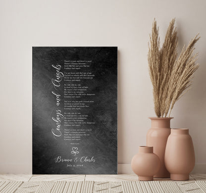 Infinity Heart Custom Song Lyric Sign on Iron - HoneycombProverbs - Gifts For The Couple - Iron Anniversary Gifts
