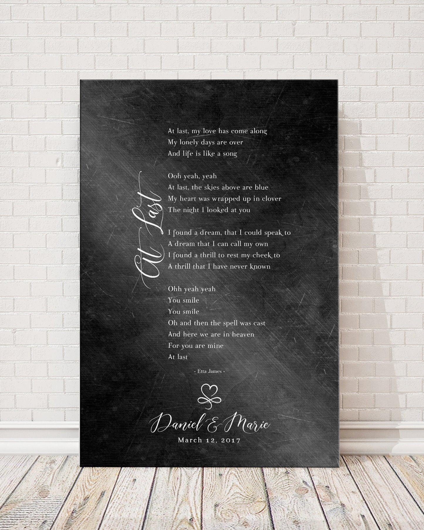 Infinity Heart Custom Song Lyric Sign on Iron - HoneycombProverbs - Gifts For The Couple - Iron Anniversary Gifts