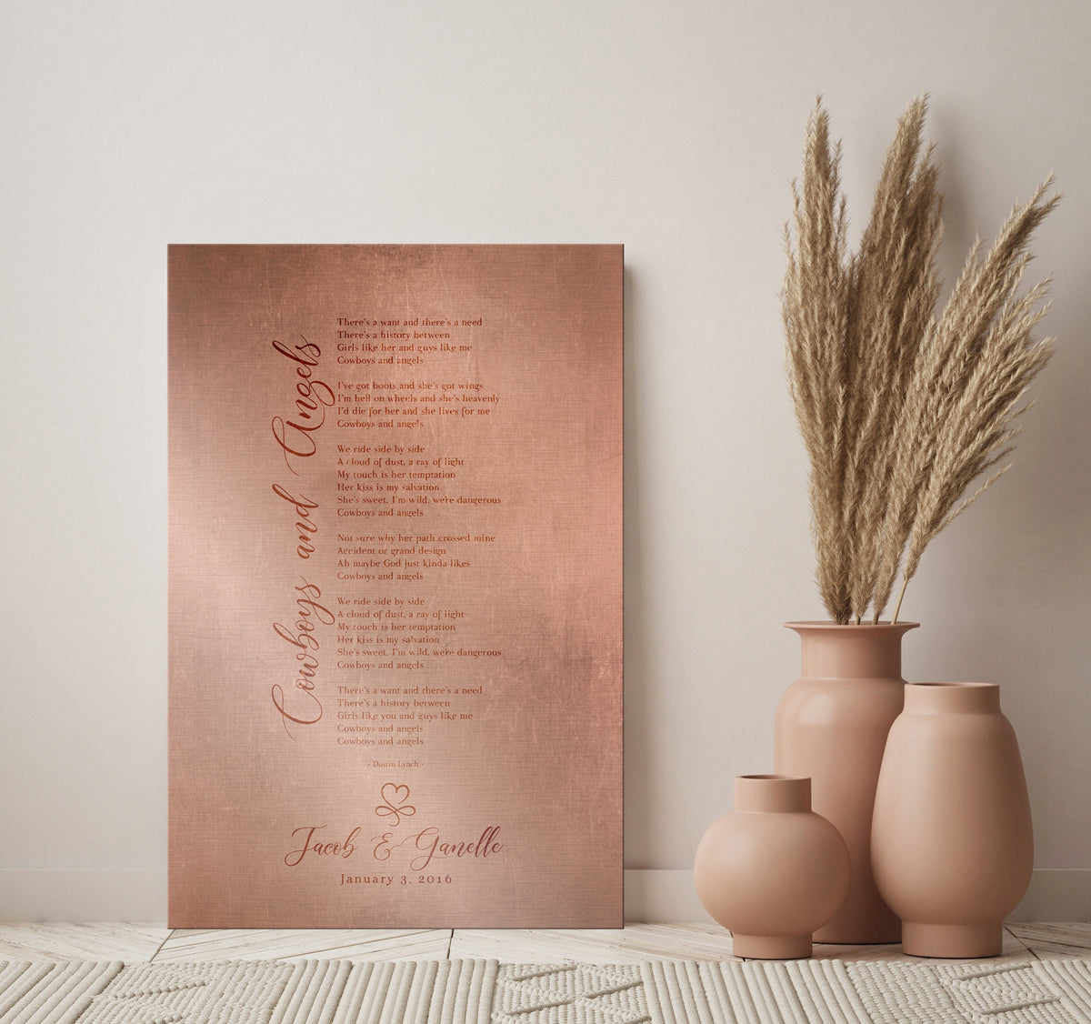 Our Song on Copper, Personalized Copper Gift