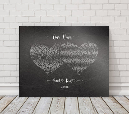 His and Her Hearts Wedding Vow Sign, additional view 10, iron or tin anniversary