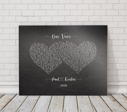 Two Hearts Wedding Vow Decor - HoneycombProverbs - Signs - Wedding Vow Wall Art