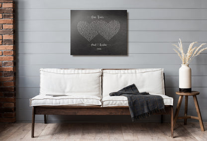 His and Her Hearts Wedding Vow Sign, additional view 9, iron or tin anniversary