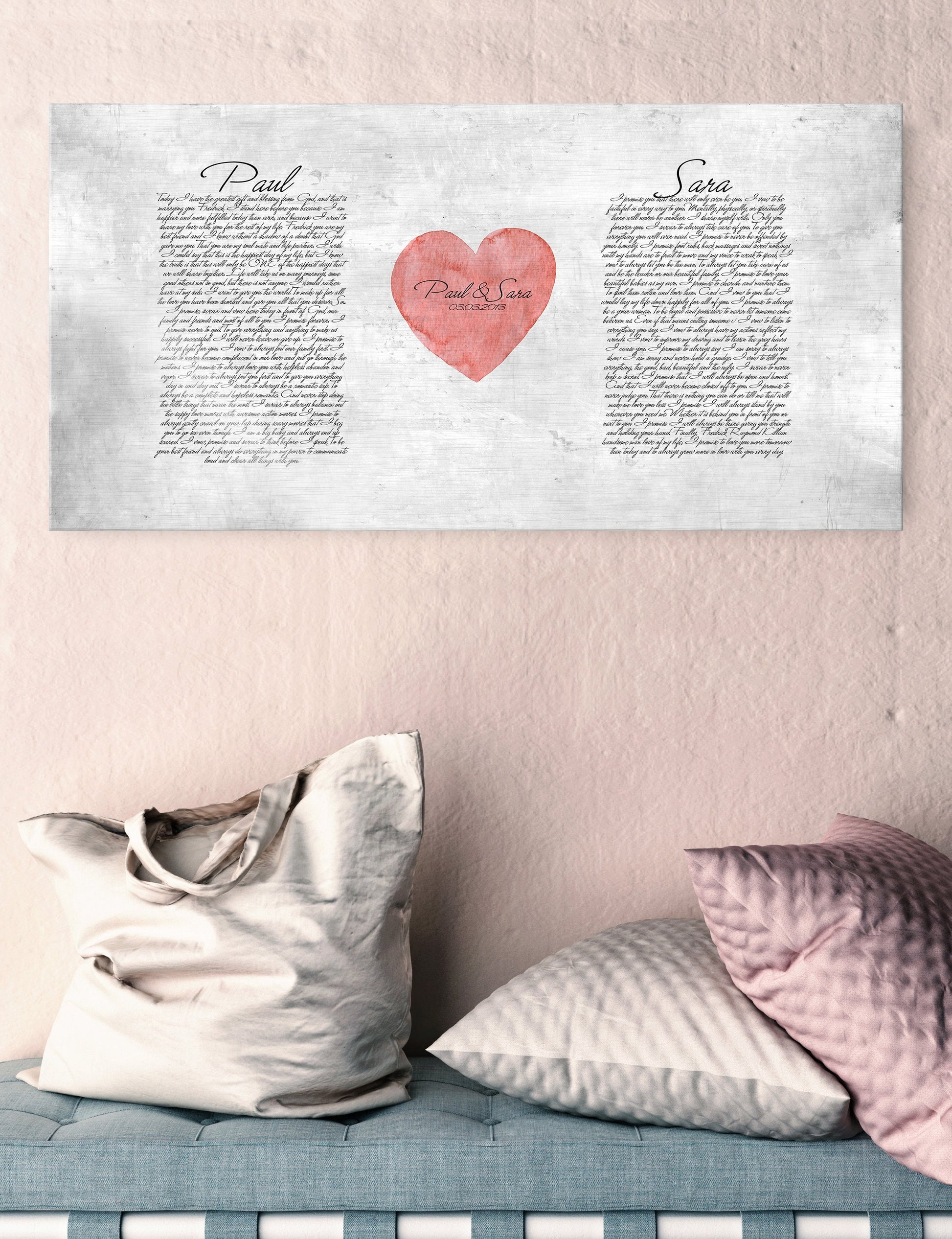 "My Heart" Wedding Vow Plaque on Tin - HoneycombProverbs - Signs - Tin and Aluminum Gifts