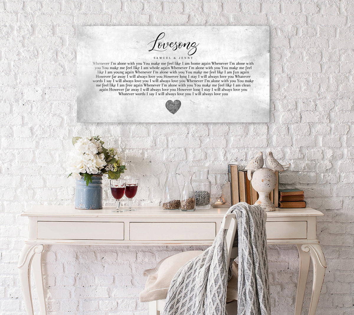 Custom Country Tin Wedding Song Lyric Sign - HoneycombProverbs - Signs - Tin and Aluminum Gifts