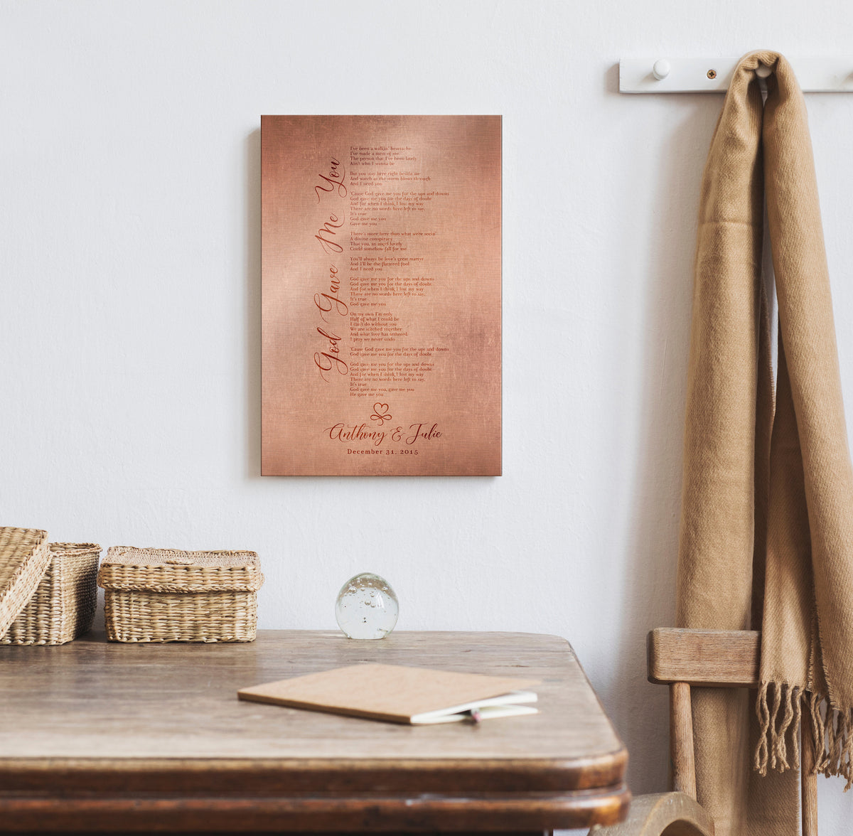 Our Song on Copper, Personalized Copper Gift